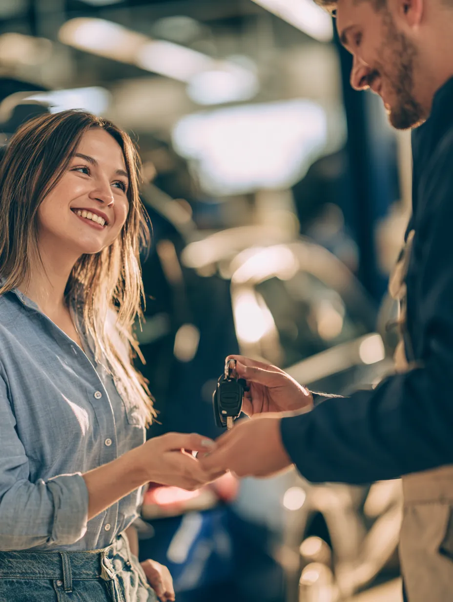 $1,000 loan use case — mechanic returning keys after a repair