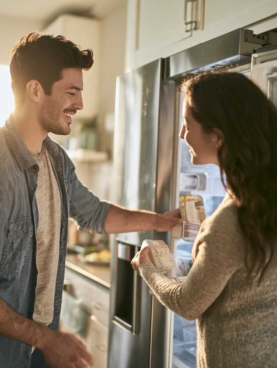 $2,000 loan use case — couple setting up a new refrigerator