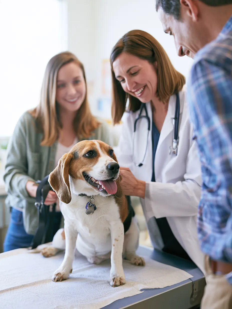 $3,000 loan use case — veterinarian examining a beagle